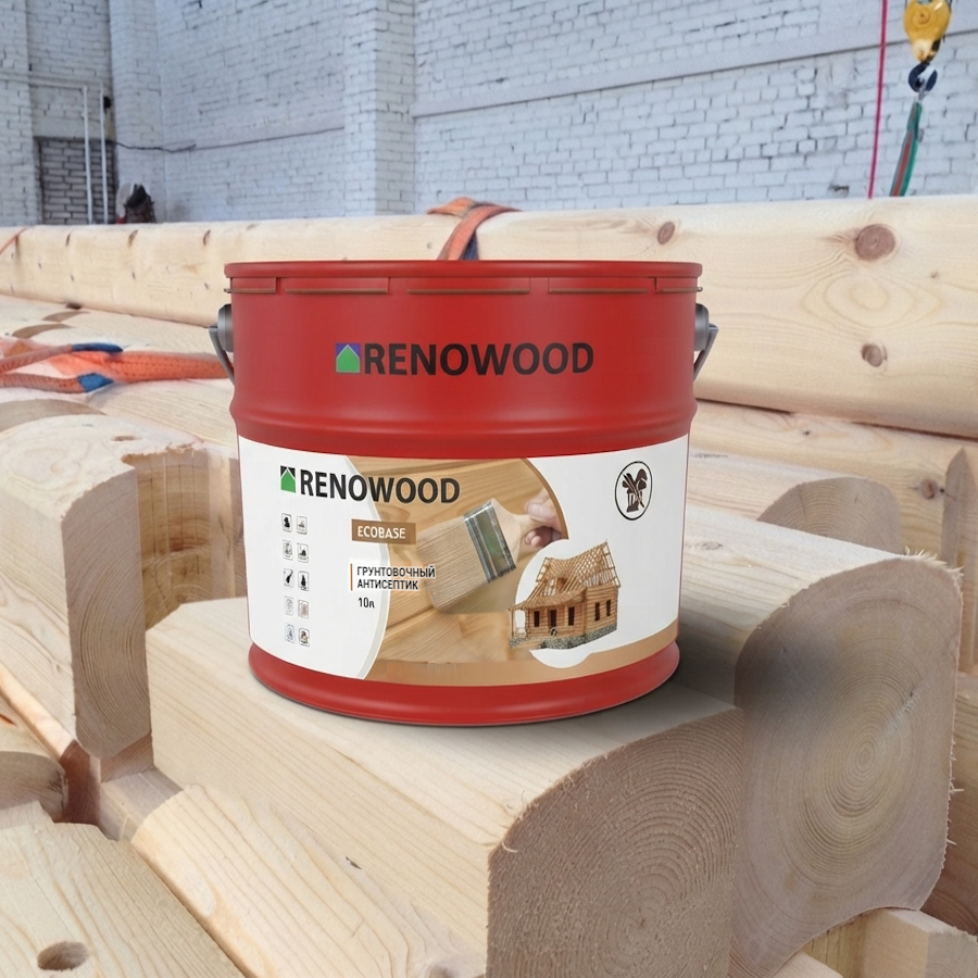 Грунтовочный антисептик Renowood для защиты древесины от влаги и гниения